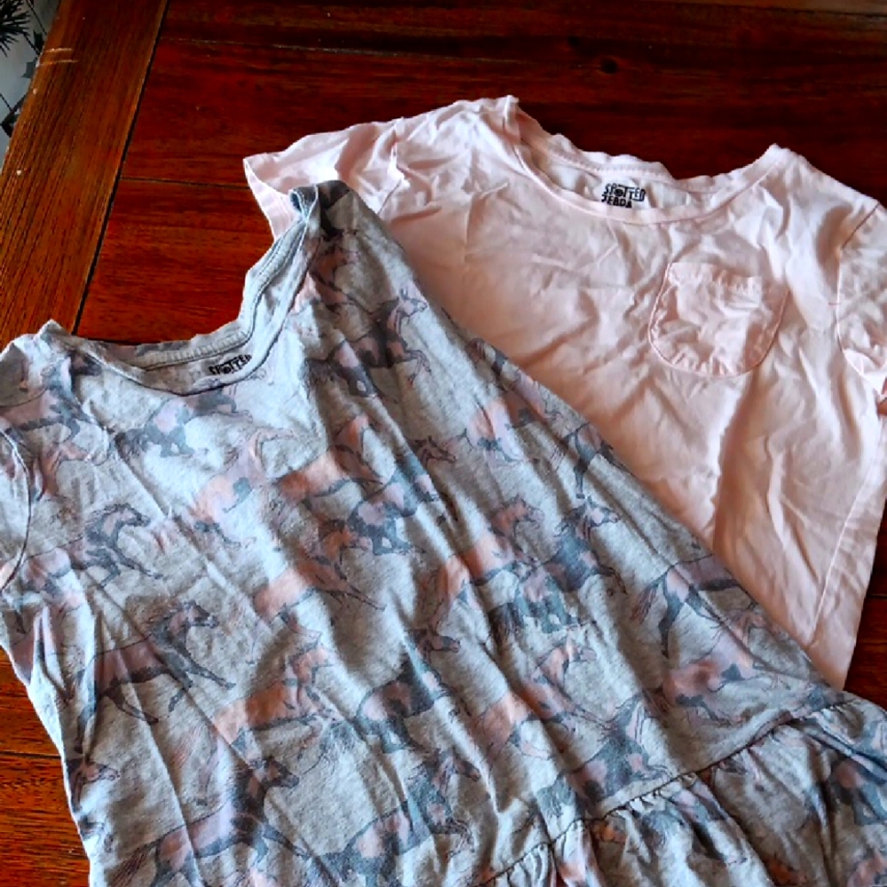 Spotted Zebra  Horse Print and Pink Kids Tops  Bundle